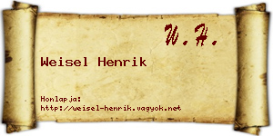 Weisel Henrik névjegykártya