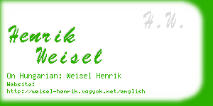 henrik weisel business card